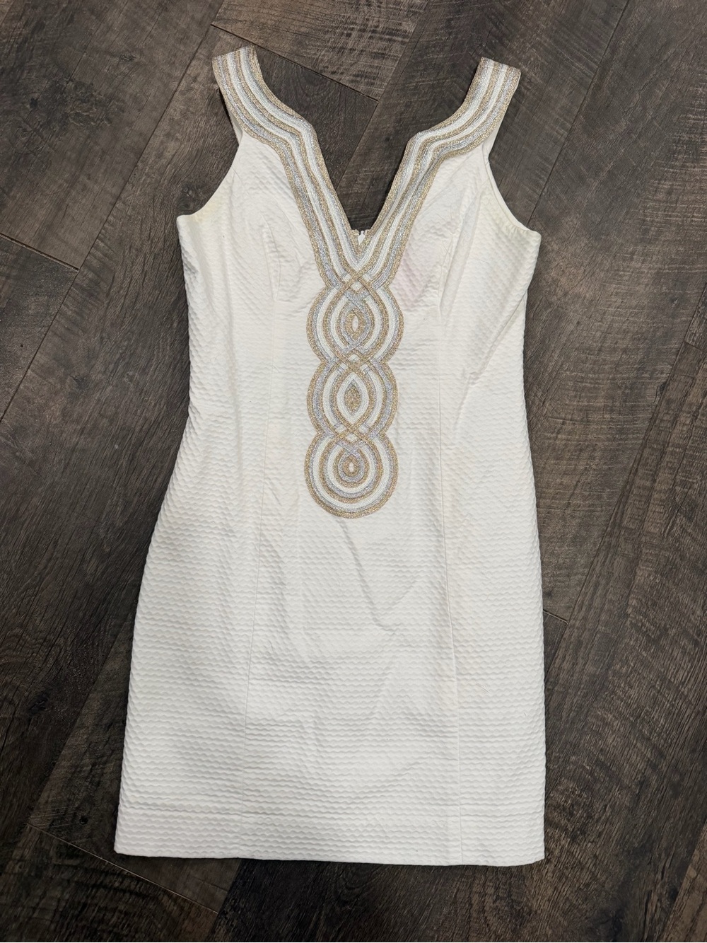 Lilly Pulitzer White One-Shoulder Embellished Sheath Dress